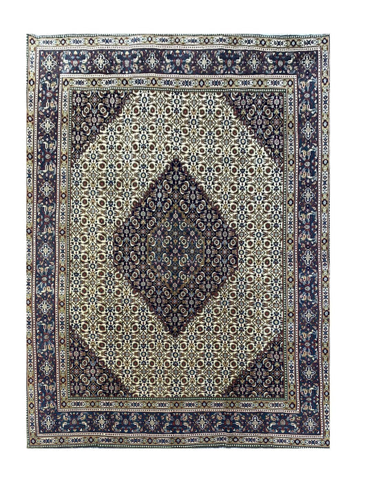 Amazing Hand Knotted Vintage Bijour Wool Area Rug 9.4 x 8.0 Ft
