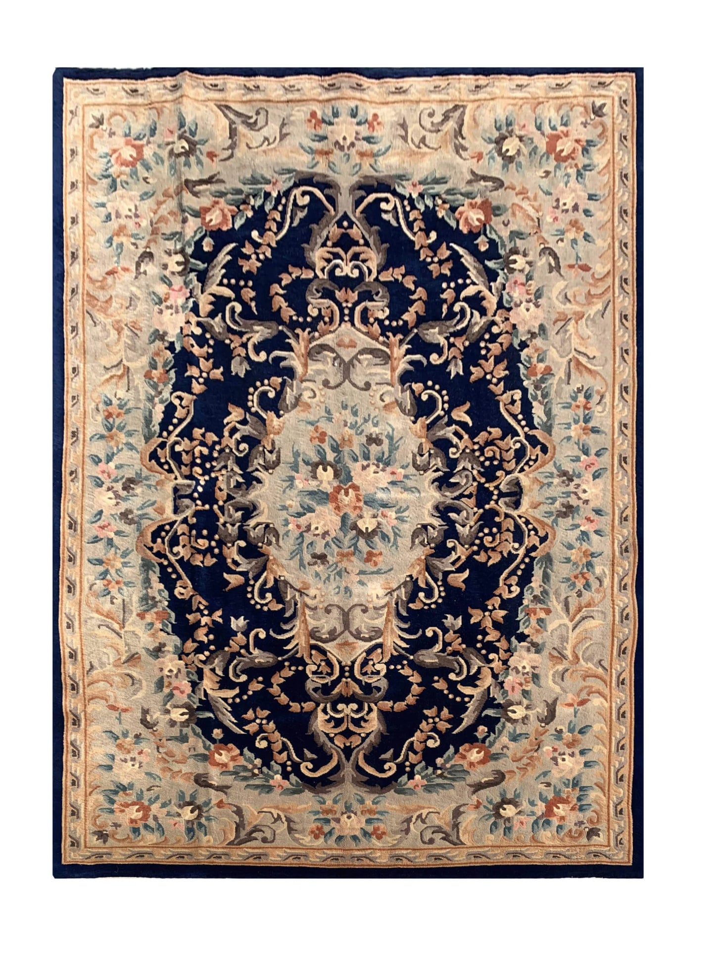 Amazing Hand Knotted Vintage Tibet Wool Area Rug 9.8 x 6.6 Ft