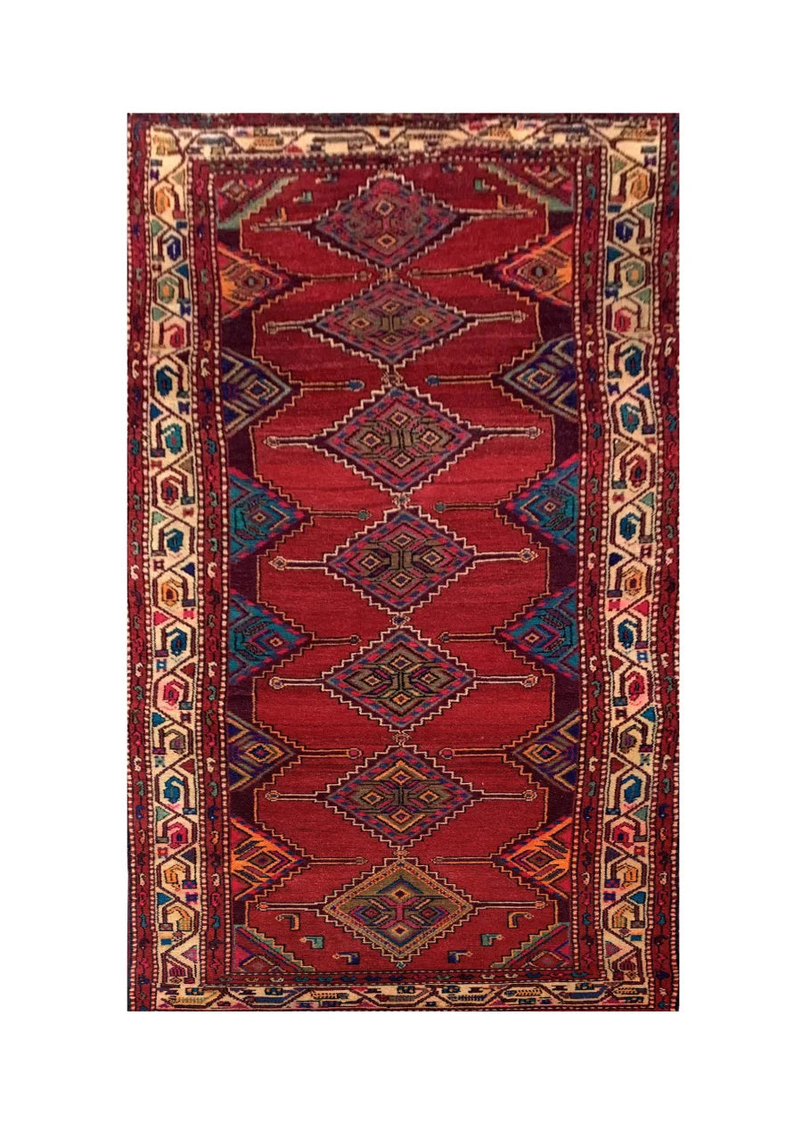 Amazing Hand Knotted Hamidoun Wool Area Runner Rug 10.0 x 3.9 Ft