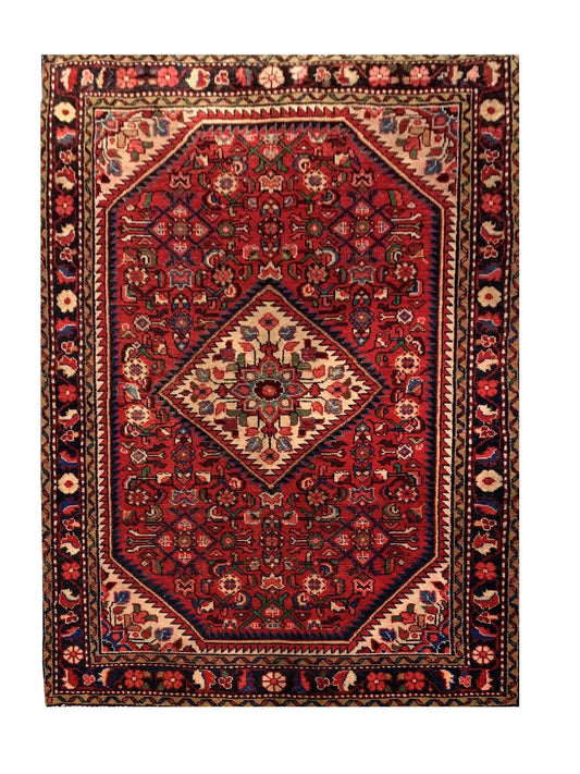 Amazing Hand Knotted Vintage Hamidoun Wool Area Rug 5.2 x 3.5 Ft