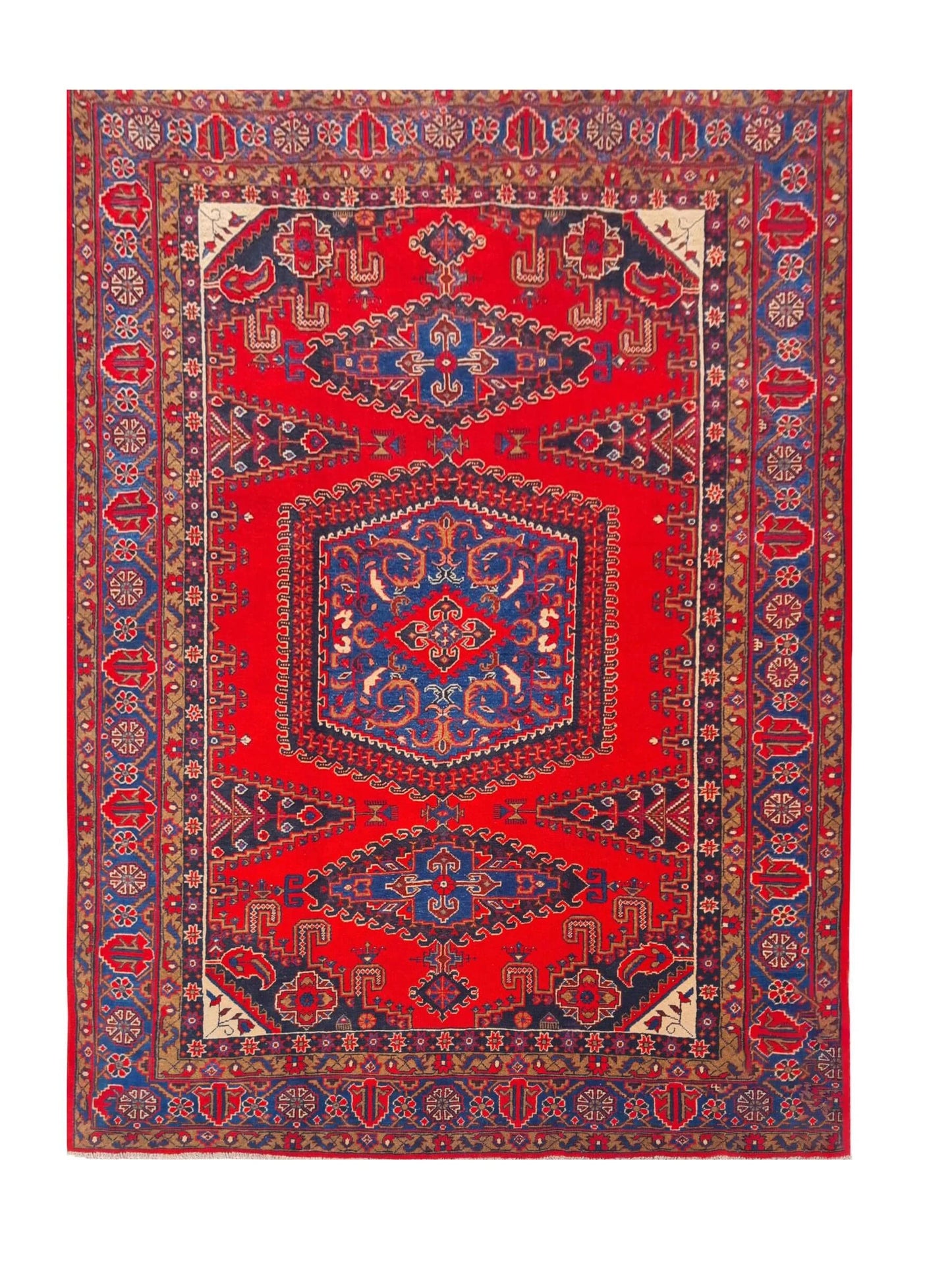 Amazing Hand Knotted Vintage Wiss Baghtiyaar Wool Area Rug 14.2 x 10.6 Ft