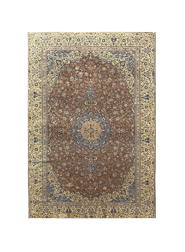 Amazing Hand Knotted Vintage Qashoun Wool Area Rug 12.5 x 7.4 Ft