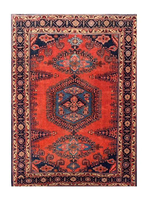 Amazing Hand Knotted Vintage Wiss Baghtiyaar Pictorial Wool Area Rug 11.3 x 8.3 Ft