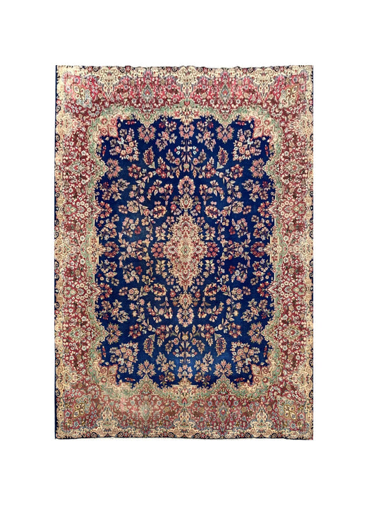 Authentic Hand Knotted Vintage Qirmoun Wool Area Rug 11.3 x 8.8 Ft