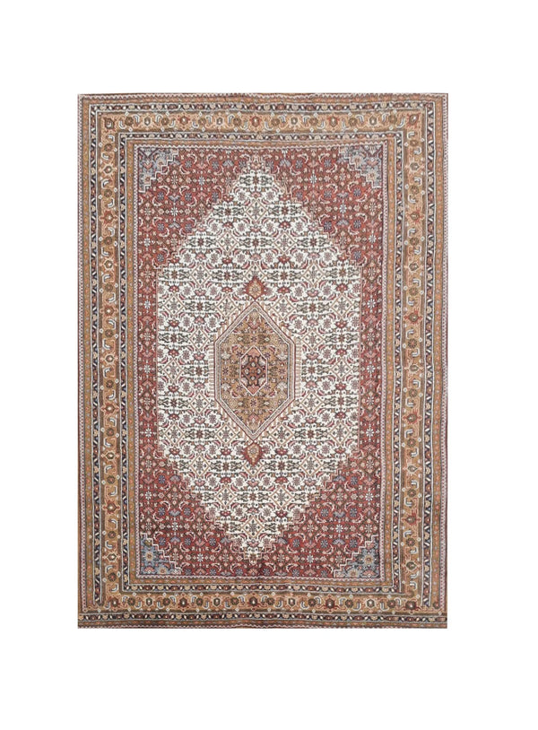 Authentic Hand Knotted Vintage Bijour Wool Area Rug 11.3 x 8.3 Ft (1560 Ger-4)