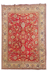 Authentic Hand Knotted Vintage Tabreez Wool Area Rug 13.7 x 9.10 Ft (1495 Ger-4)