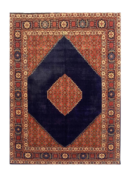 Amazing Hand Knotted Vintage Bijour Wool Area Rug 11.8 x 8.0 Ft