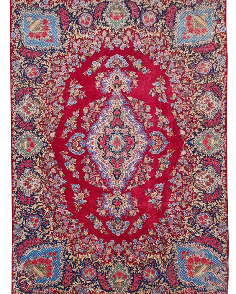 Amazing Hand Knotted Vintage Qirmoun Wool Area Rug 14 x 9 Ft