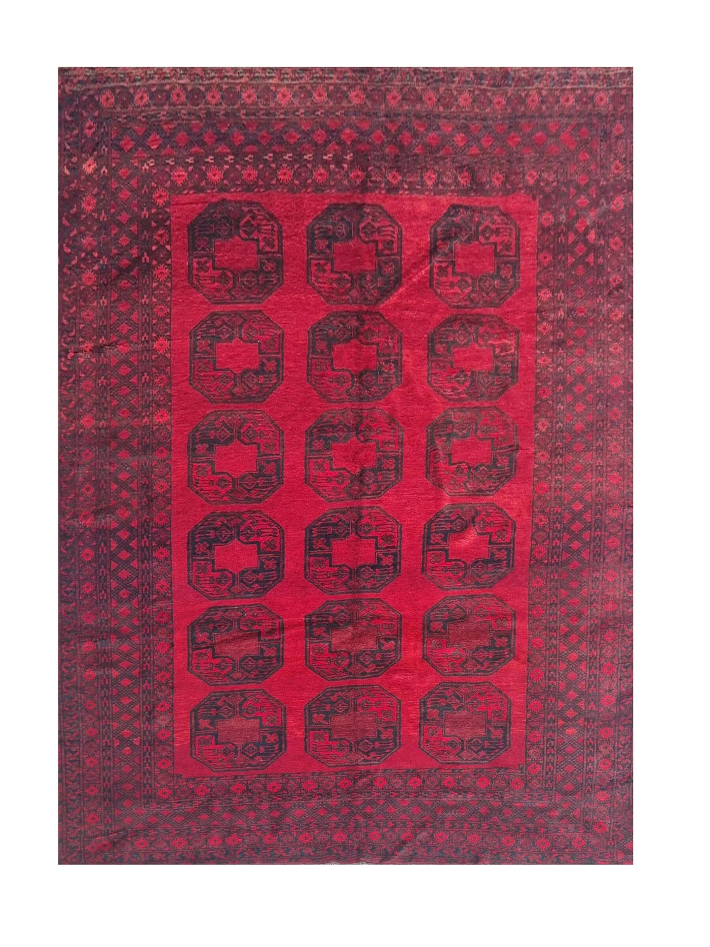 Amazing Hand Knotted Antique Turkmen Felpah Wool Area Rug 10.11 x 8.3 Ft