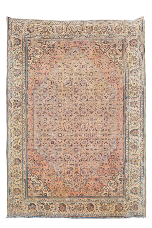 Authentic Hand Knotted Vintage Bijour Wool Area Rug 7.8 x 5.2 Ft (1438 Ger-4)