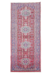 Amazing Hand Knotted Vintage Bijour Wool Area Runner Rug 12 x 3 Ft