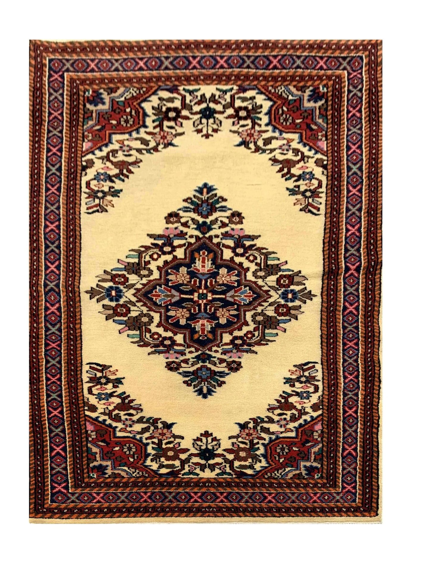 Amazing Hand Knotted Vintage Baghtiyaar Wool Area Rug 6.1 x 3.0 Ft