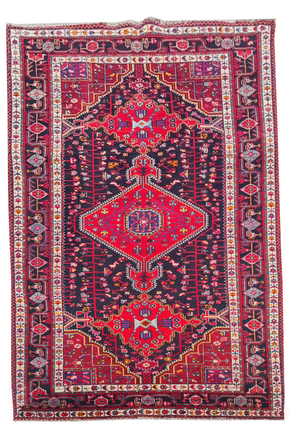 Authentic Hand Knotted Vintage Hamidoun Wool Area Rug 10.10 x 5.4 Ft (1430 Ger-4)