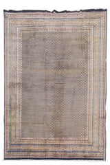 Authentic Hand Knotted Vintage Indo Wool Area Rug 11.6 x 8.0 Ft (165 Ger-4)