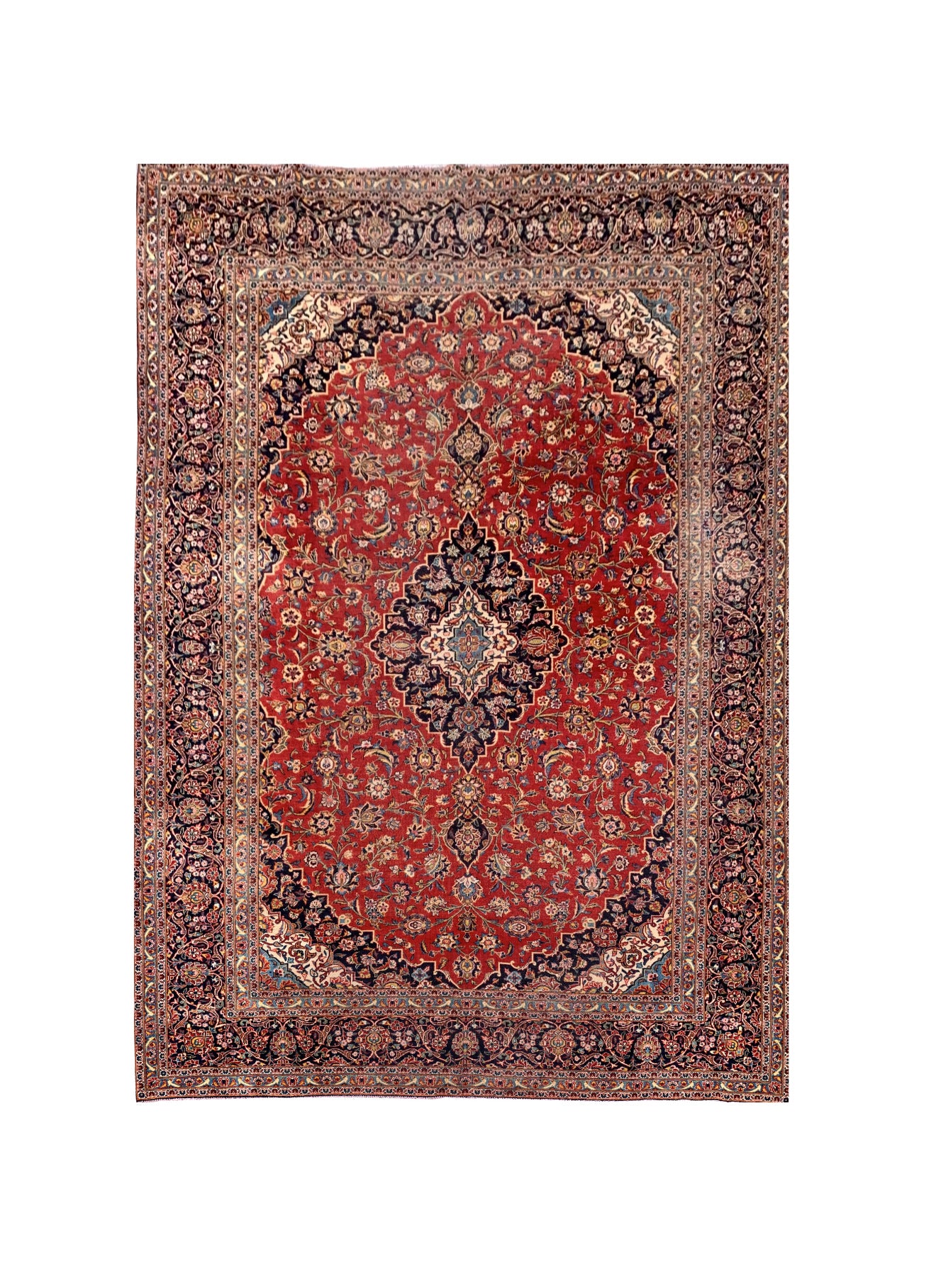 Amazing Hand Knotted Vintage Qashoun Wool Area Rug 13.0 x 9.10 Ft