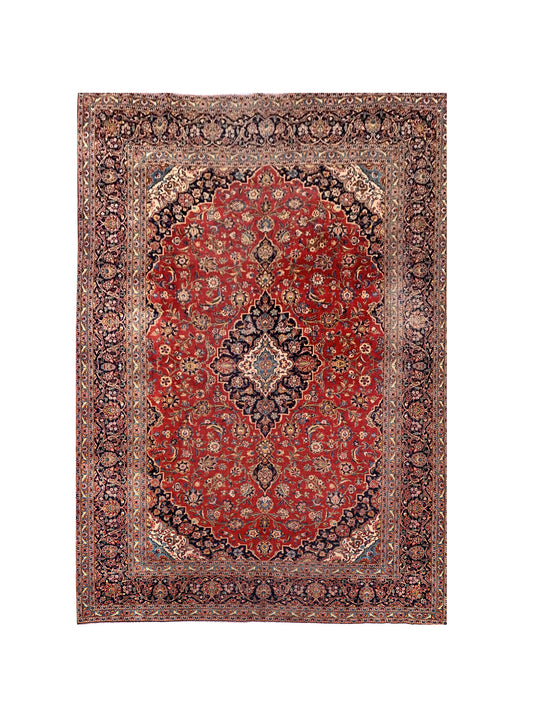 Amazing Hand Knotted Vintage Qashoun Wool Area Rug 13.0 x 9.10 Ft