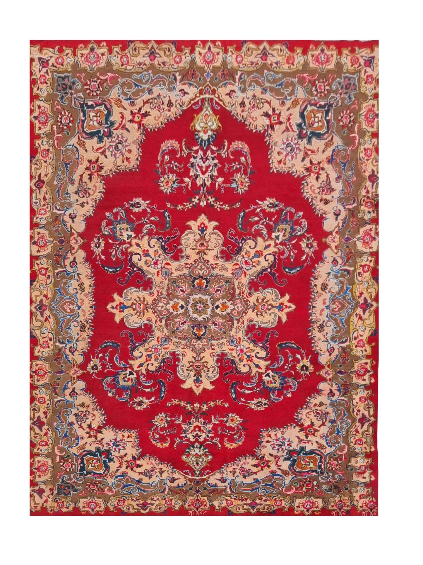 Amazing Hand Knotted Vintage Tabreez Wool Area Rug 11.0 x 8.6 Ft