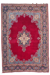 Authentic Hand Knotted Vintage Qirmoun Wool Area Rug 12.7 x 9.7 Ft (1541 Ger-4)
