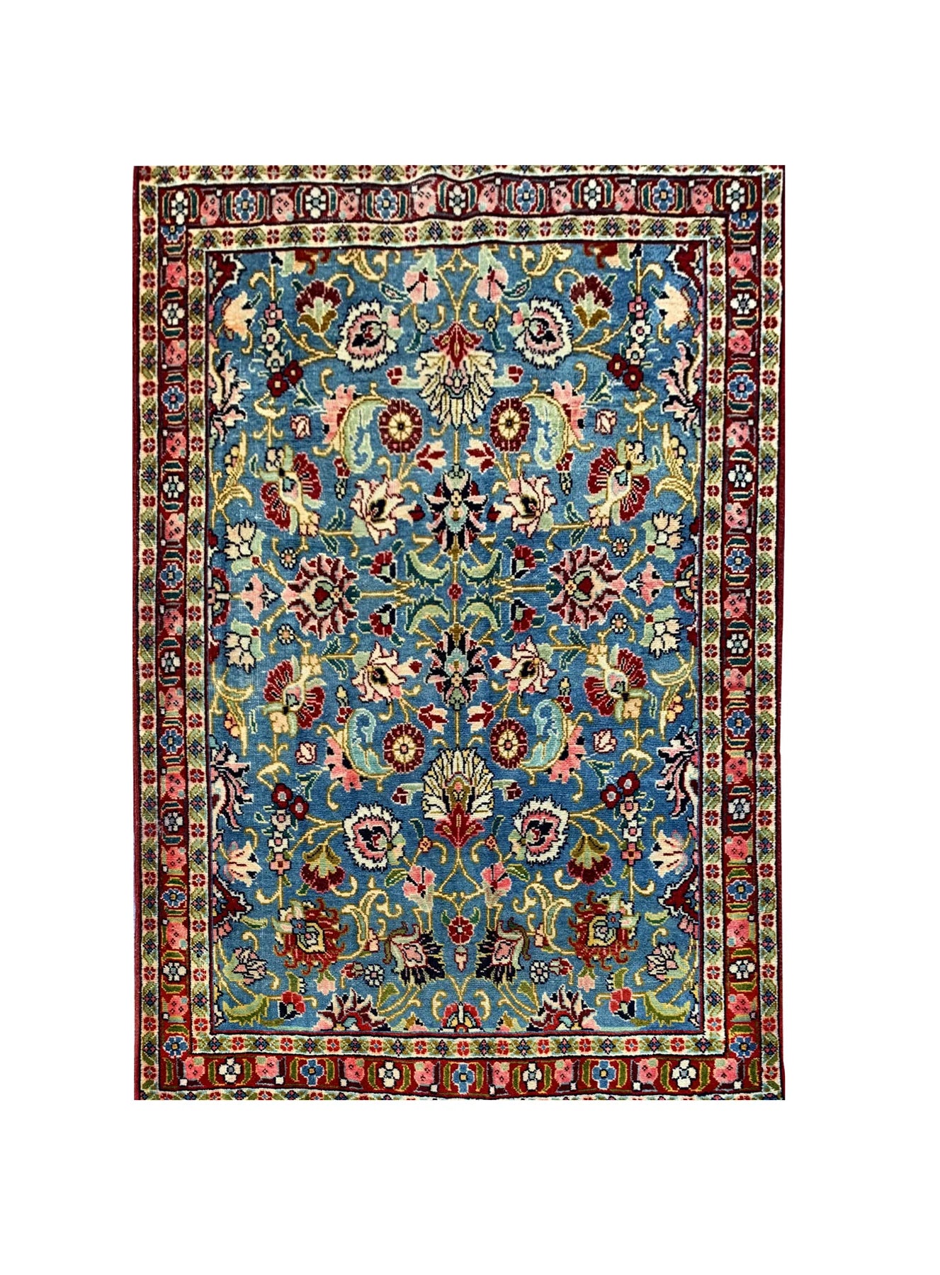 Amazing Hand Knotted Vintage Turkish Wool Area Rug 5.9 x 4.3 Ft