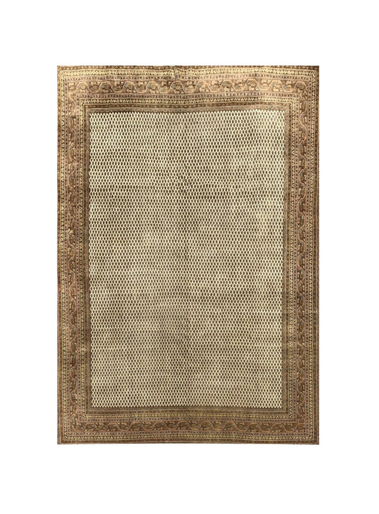 Amazing Hand Knotted Vintage Badam Gul Wool Area Rug 12.11 x 9.7 Ft