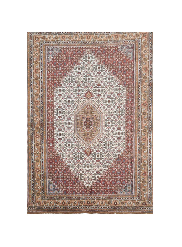 Authentic Hand Knotted Vintage Bijour Wool Area Rug 11.3 x 8.3 Ft (1560 Ger-4)