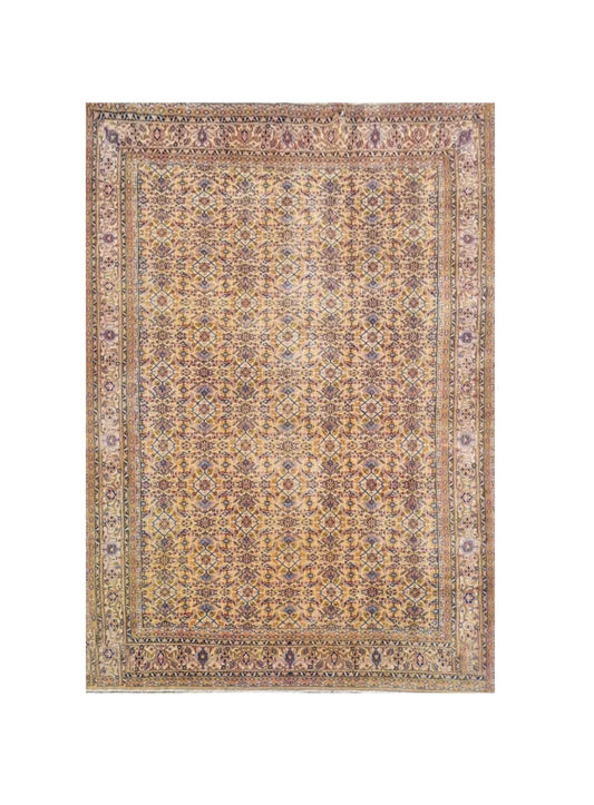 Authentic Hand Knotted Vintage Bijour Wool Area Rug 10.4 x 7.6 Ft (1491 Ger-4)