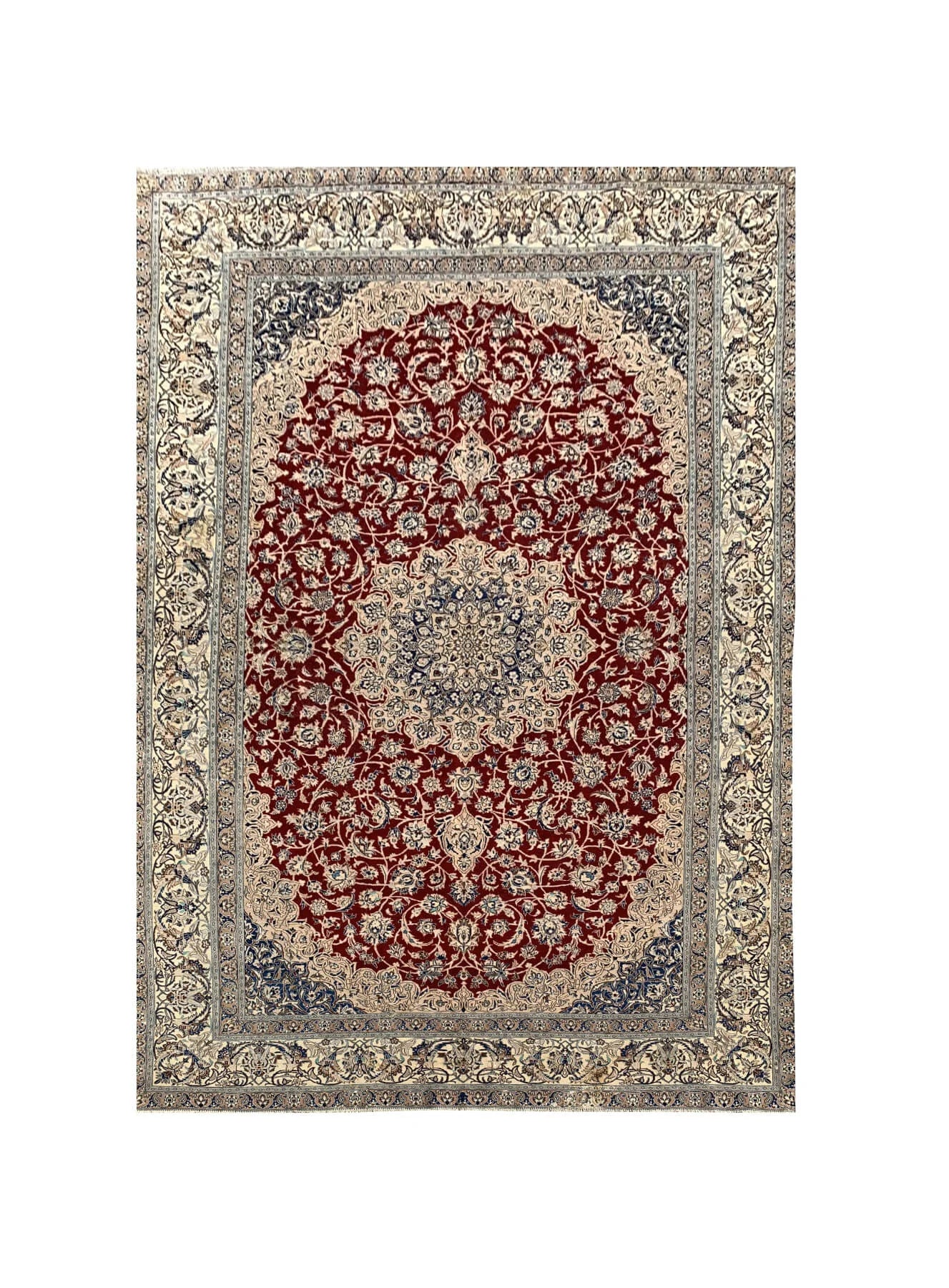 Amazing Hand Knotted Vintage Qashoun Wool Area Rug 12.2 x 7.11 Ft