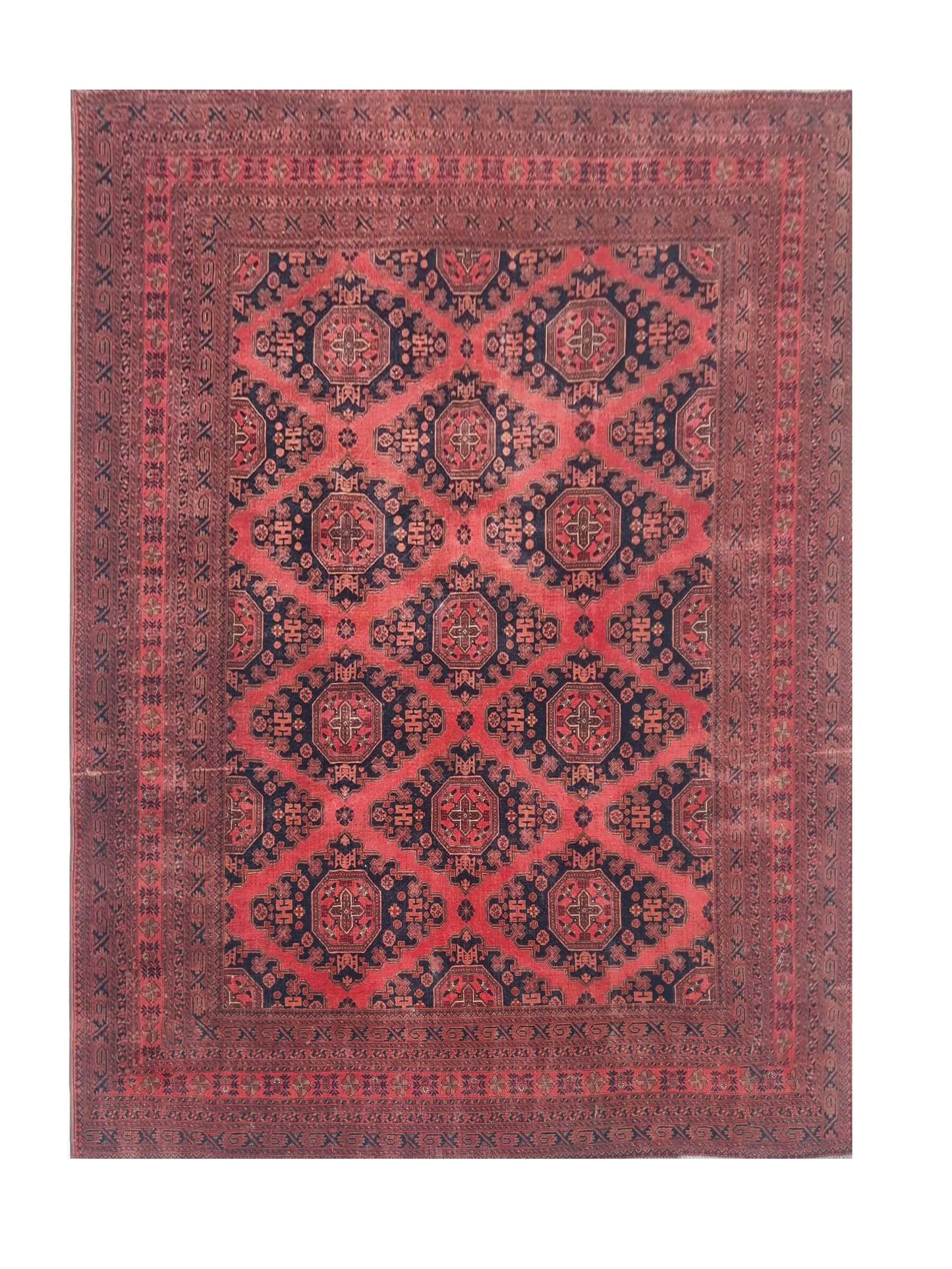 Amazing Hand Knotted Vintage Khal Muhammadi Wool Area Rug 11.11 x 10.0 Ft