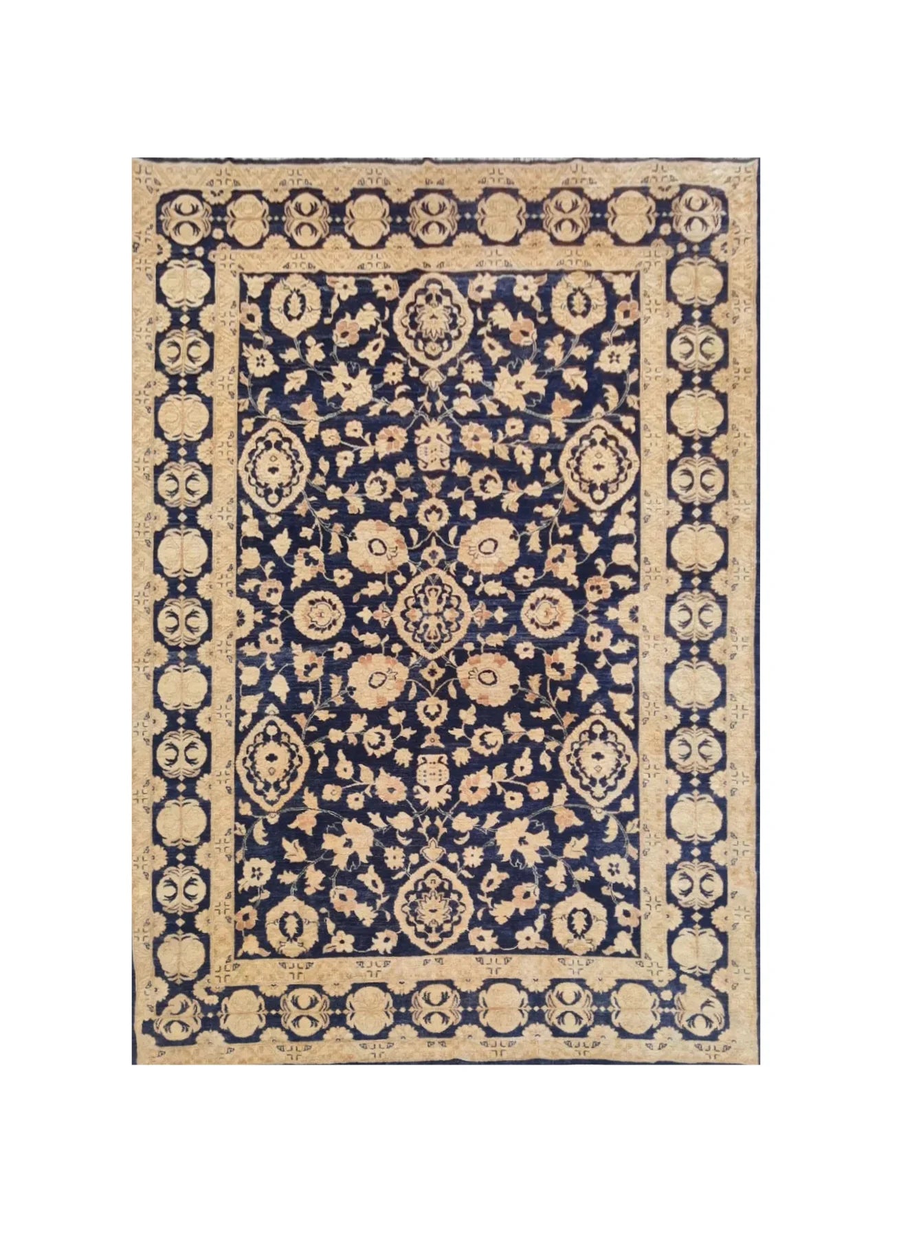 Authentic Hand Knotted Vintage Afghan Chobi Wool Area Rug 11.5 x 8.4 Ft (1520 Ger-4)