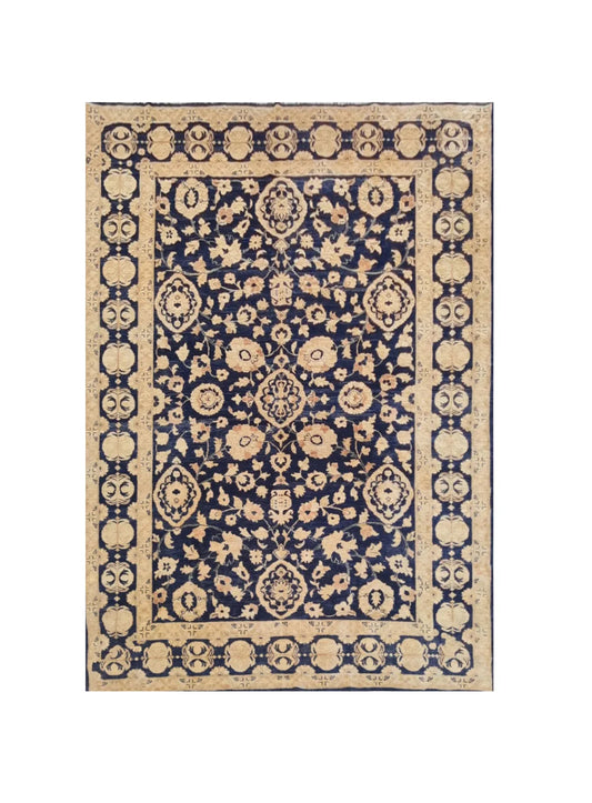 Authentic Hand Knotted Vintage Afghan Chobi Wool Area Rug 11.5 x 8.4 Ft (1520 Ger-4)
