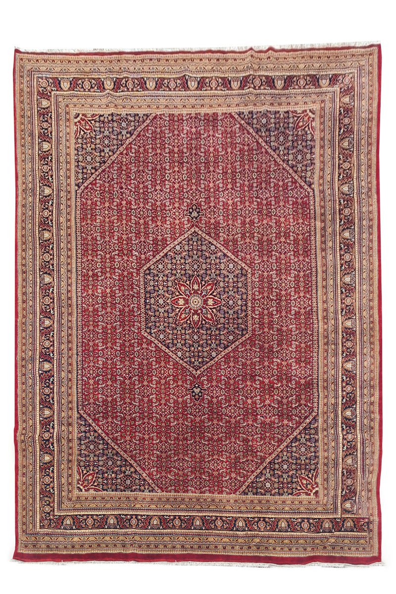 Authentic Hand Knotted Vintage Qashoun Wool Area Rug 12 x 9 Ft (1419 Ger-4)