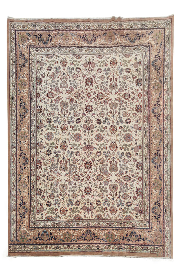 Authentic Hand Knotted Vintage Indo Wool Area Rug 9.9 x 8.2 Ft (178 Ger-4)