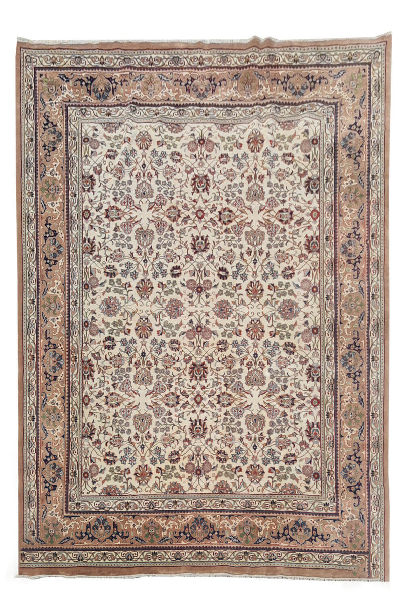 Authentic Hand Knotted Vintage Indo Wool Area Rug 9.9 x 8.2 Ft (178 Ger-4)