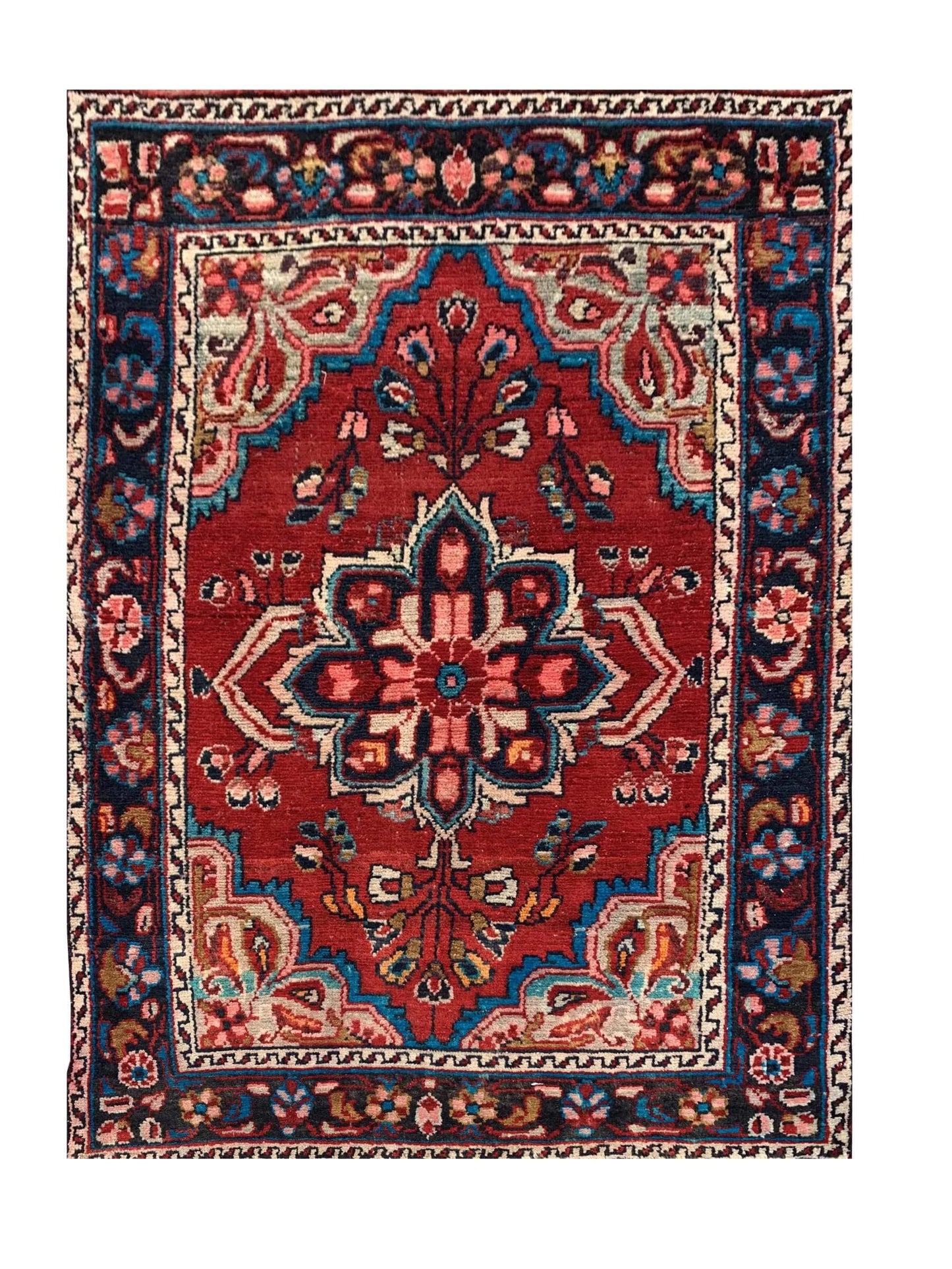 Amazing Hand Knotted Vintage Hamidoun Wool Area Rug 4.7 x 3.3 Ft