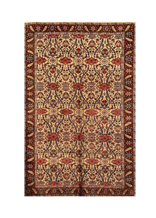 Authentic Hand Knotted Vintage Tabreez Wool Area Rug 12.6 x 7.10 Ft