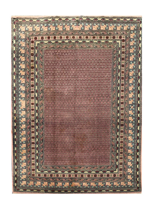 Amazing Hand Knotted Vintage Morocco Wool Area Rug 9.7 x 6.5 Ft
