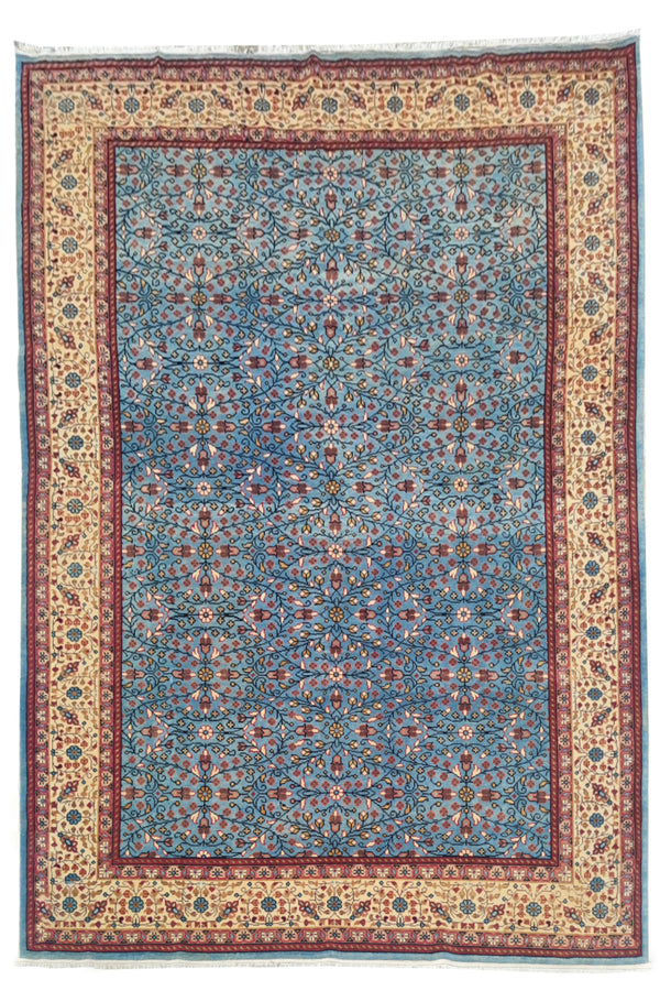 Authentic Hand Knotted Vintage Qaisery Wool Area Rug 9.6 x 6.8 Ft (1458 Ger-4)