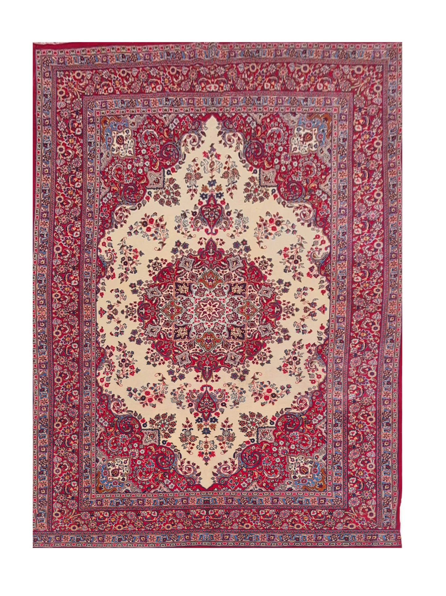 Amazing Hand Knotted Vintage Qashoun Wool Area Rug 11.3 x 8.3 Ft