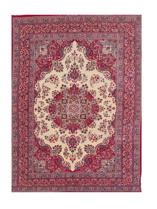 Amazing Hand Knotted Vintage Qashoun Wool Area Rug 11.3 x 8.3 Ft