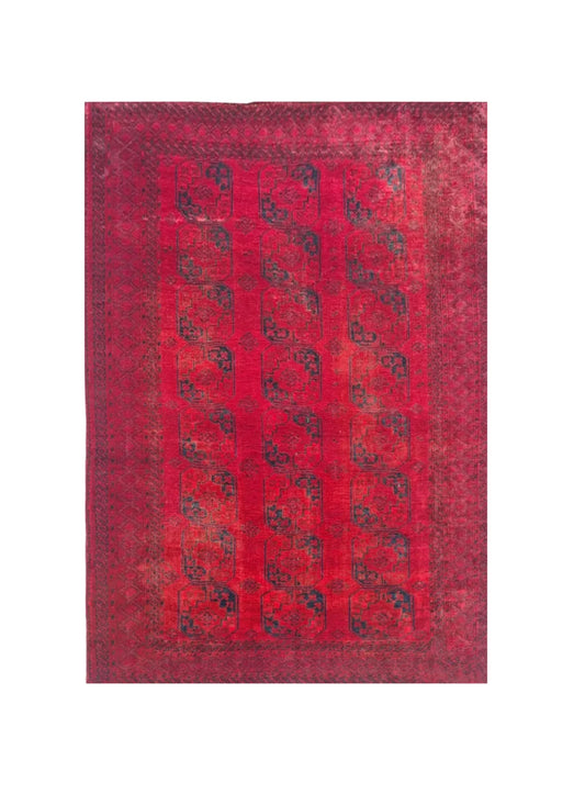 Authentic Hand Knotted Antique Afghan Turkmen Felpah Wool Area Rug 11.5 x 8.0 Ft (1485 Ger-4)