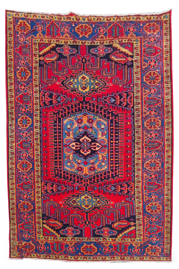 Authentic Hand Knotted Vintage Baghtiyaar Wool Area Rug 10.7 x 6.4 Ft (1489 Ger-4)