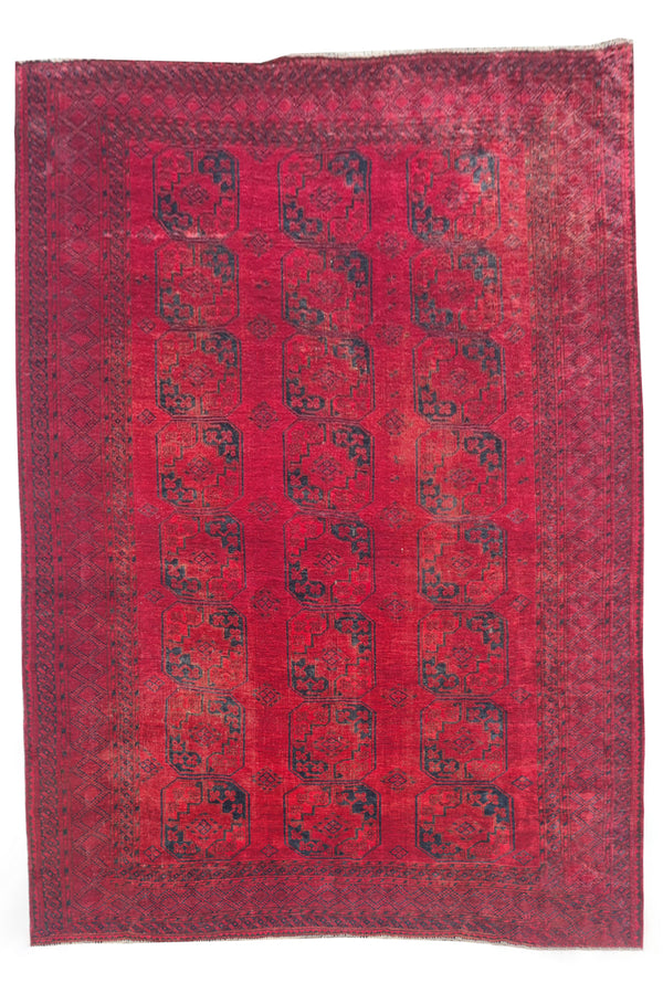 Authentic Hand Knotted Antique Afghan Turkmen Felpah Wool Area Rug 11.5 x 8.0 Ft (1485 Ger-4)