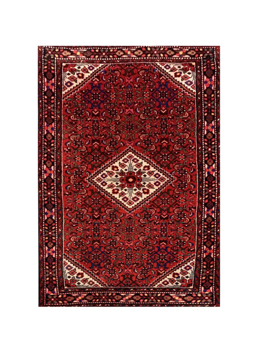 Amazing Hand Knotted Vintage Hamidoun Wool Area Rug 6.7 x 4.7 Ft