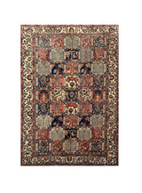 Amazing Hand Knotted Vintage Baghtiyaar Hunting Pictorial Wool Area Rug 10.6 x 7.1 Ft