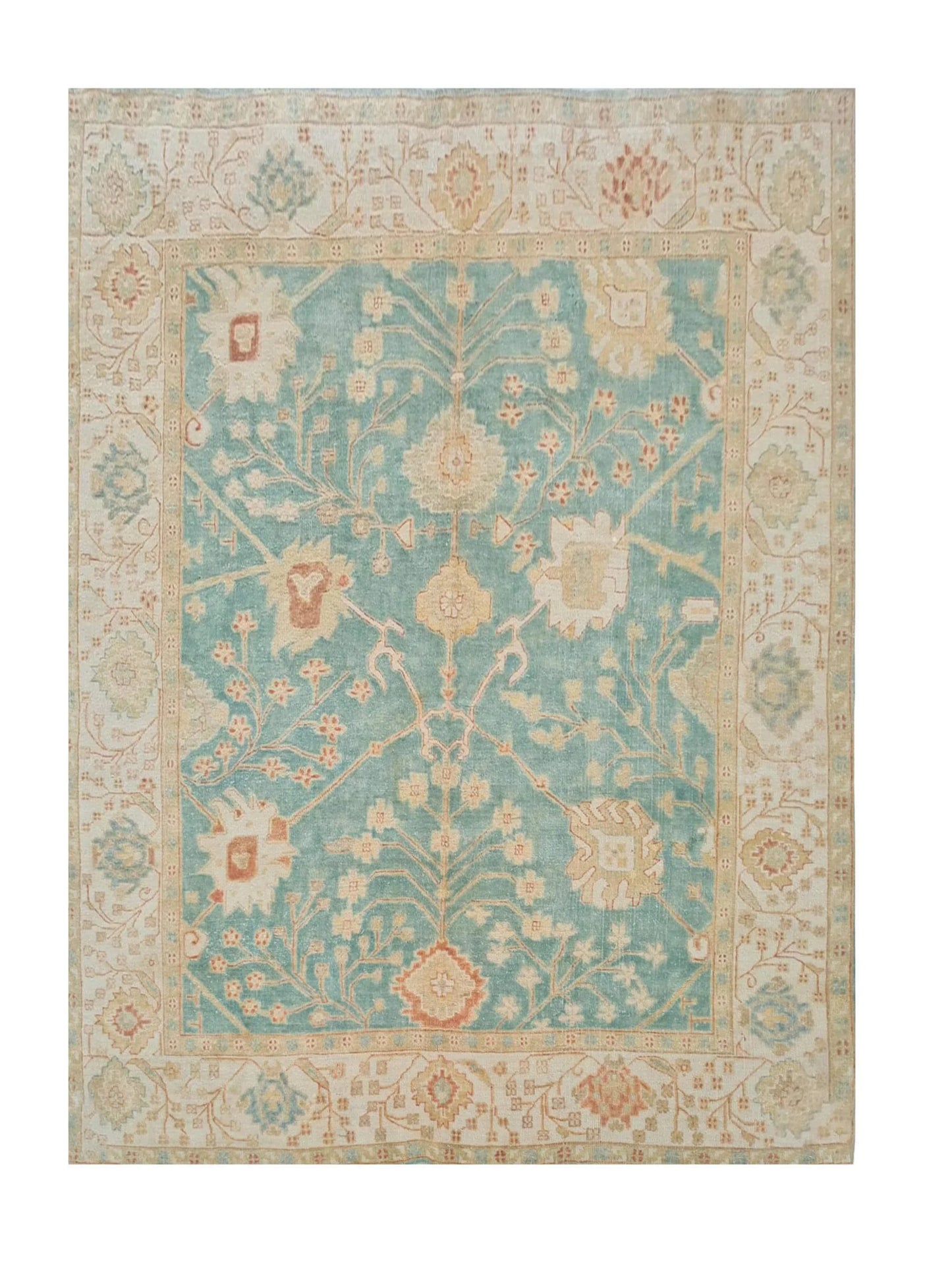 Amazing Hand Knotted Vintage Afghan Chobi Wool Area Rug 9.6 x 8.1 Ft