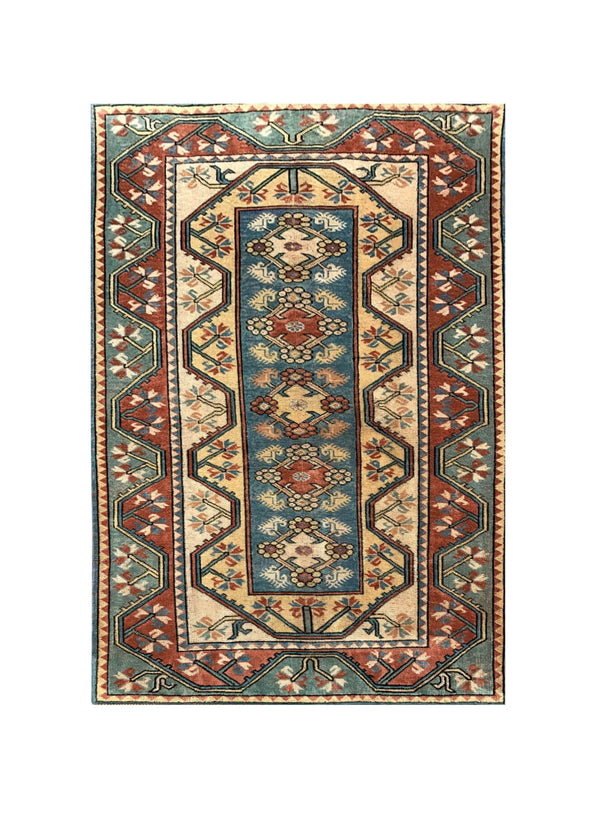 Amazing Hand Knotted Turkish Wool Area Rug 6.7 x 3.11 Ft