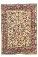 Authentic Hand Knotted Vintage Indo Wool Area Rug 8.0 x 5.9 Ft (1477 Ger-4)