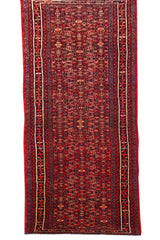 Authentic Hand Knotted Vintage Hamidoun Wool Area Runner Rug 16.2 x 3.5 Ft