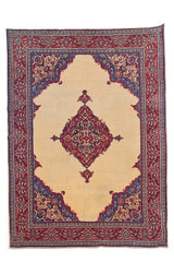 Authentic Hand Knotted Vintage Saroukh Wool Area Rug 10 x 7 Ft (1453 Ger-4)