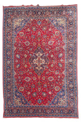 Authentic Hand Knotted Vintage Tabreez Wool Area Rug 13.10 x 9.9 Ft (1545 Ger-4)